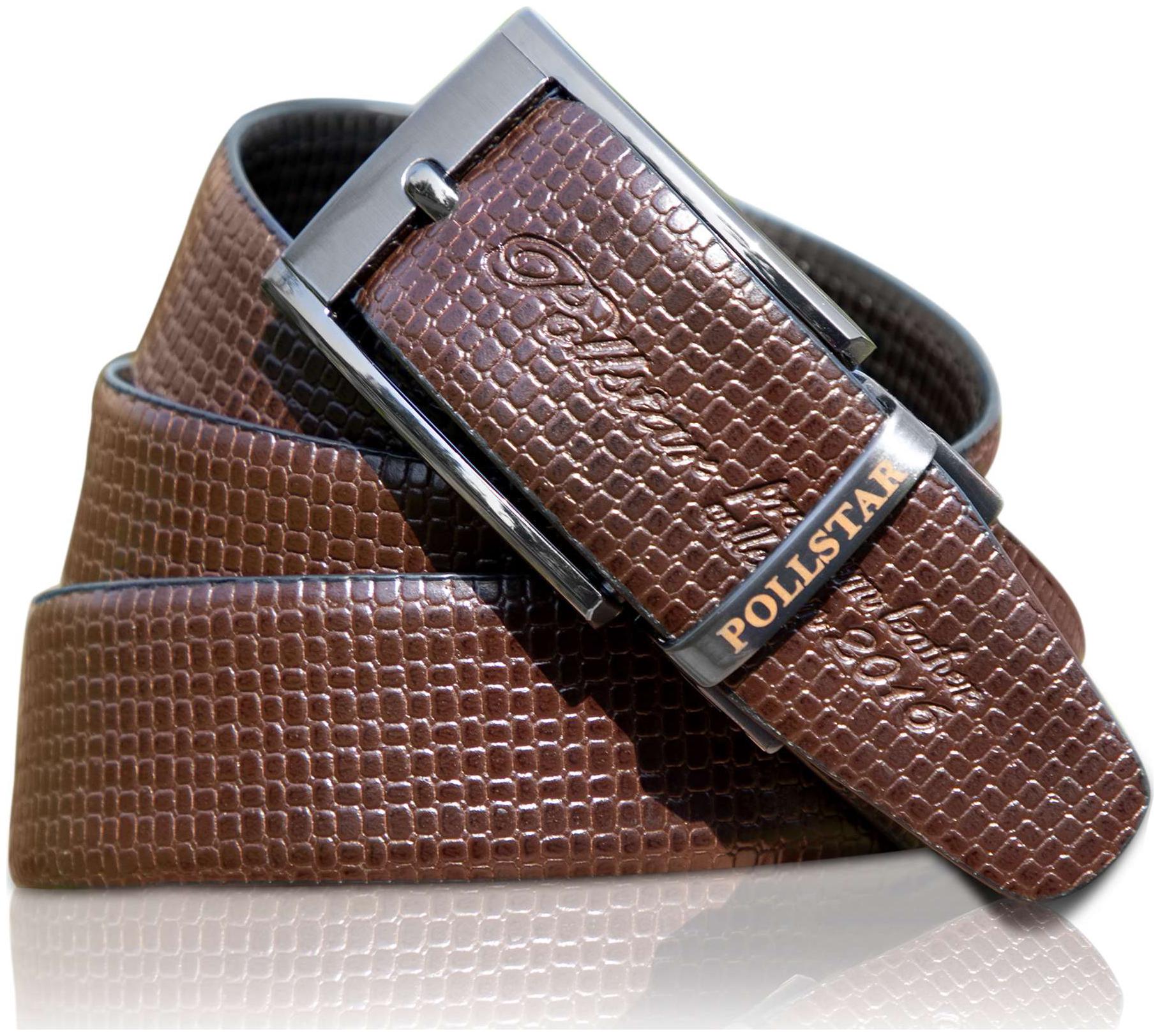 

POLLSTAR Men s Genuine Italian Leather Reversible Dress Belt 35mm Black Brown (BT107)