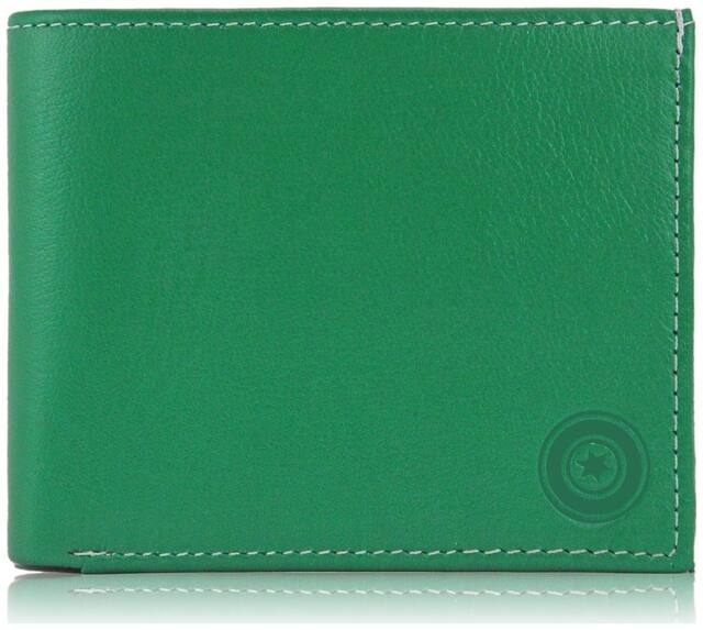 POLLSTAR Men Green Leather Bi-Fold Wallet