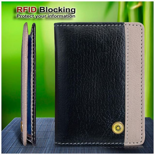 POLLSTAR Men Leather Card holder - Black , Pack of 1