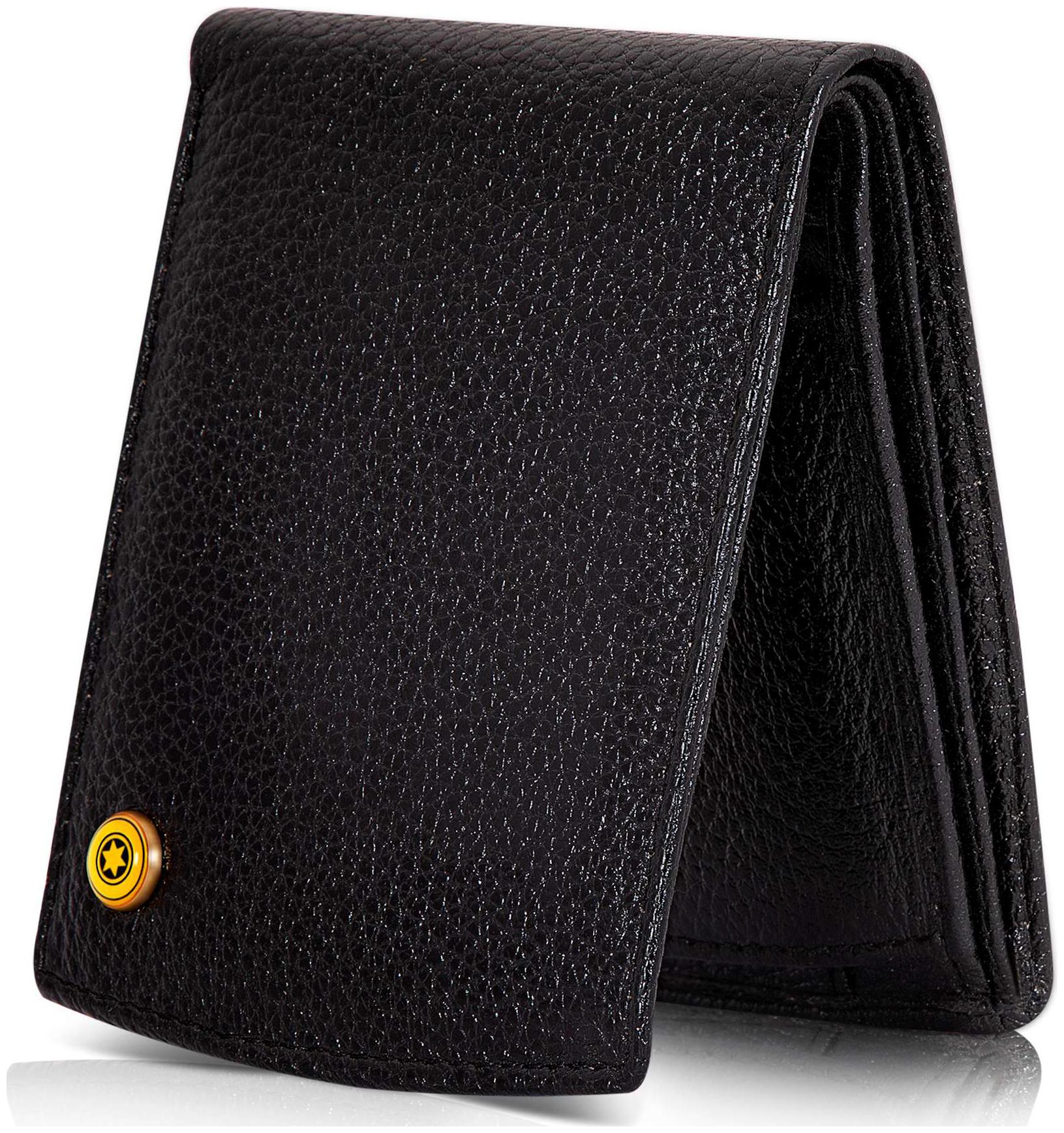 

POLLSTAR Men Black Leather Bi-Fold Wallet ( Pack of 1 )