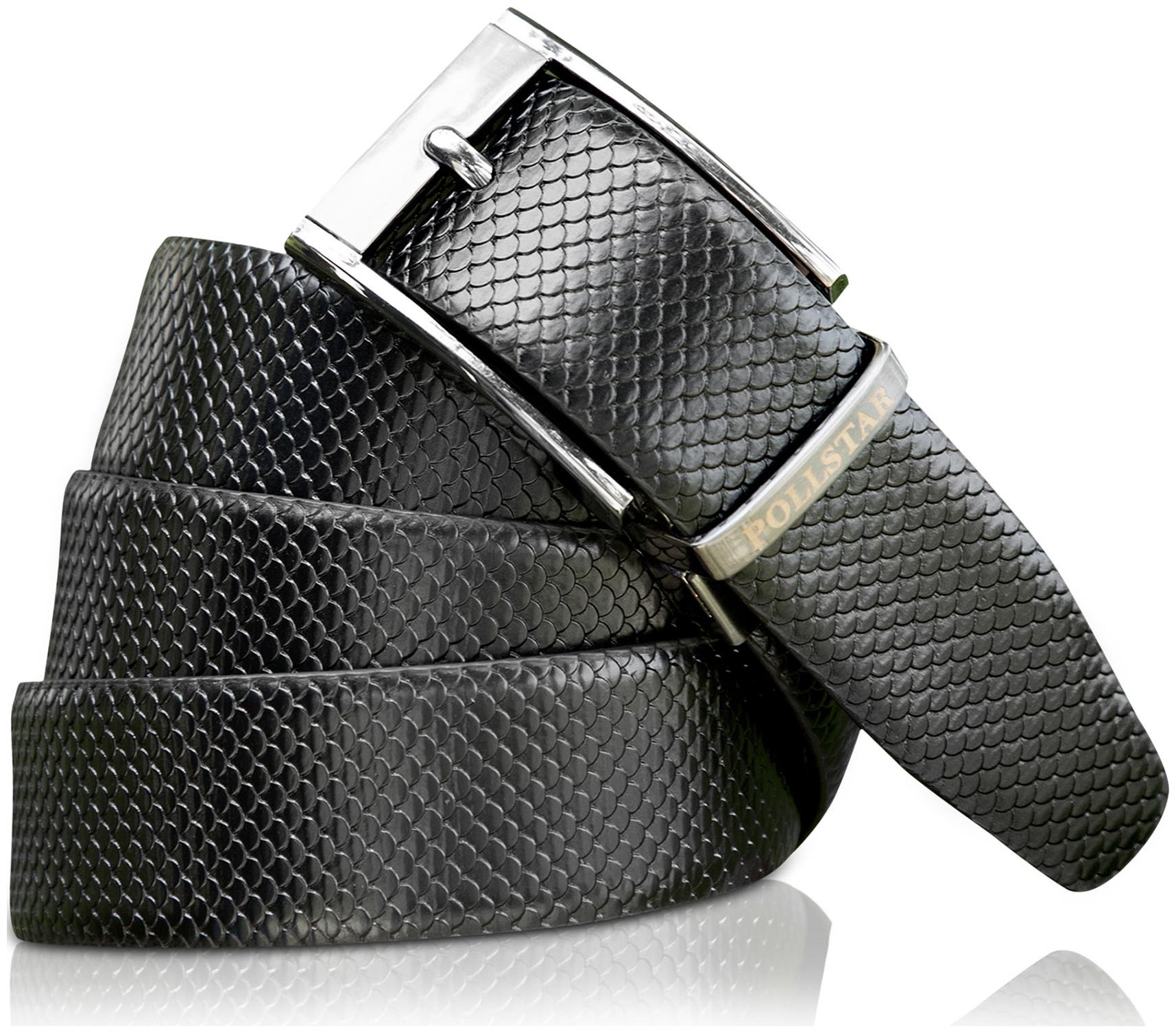 

POLLSTAR Snake Skin Texture Reversible Belt with Rotated Stainless Steel Buckle (BT121)
