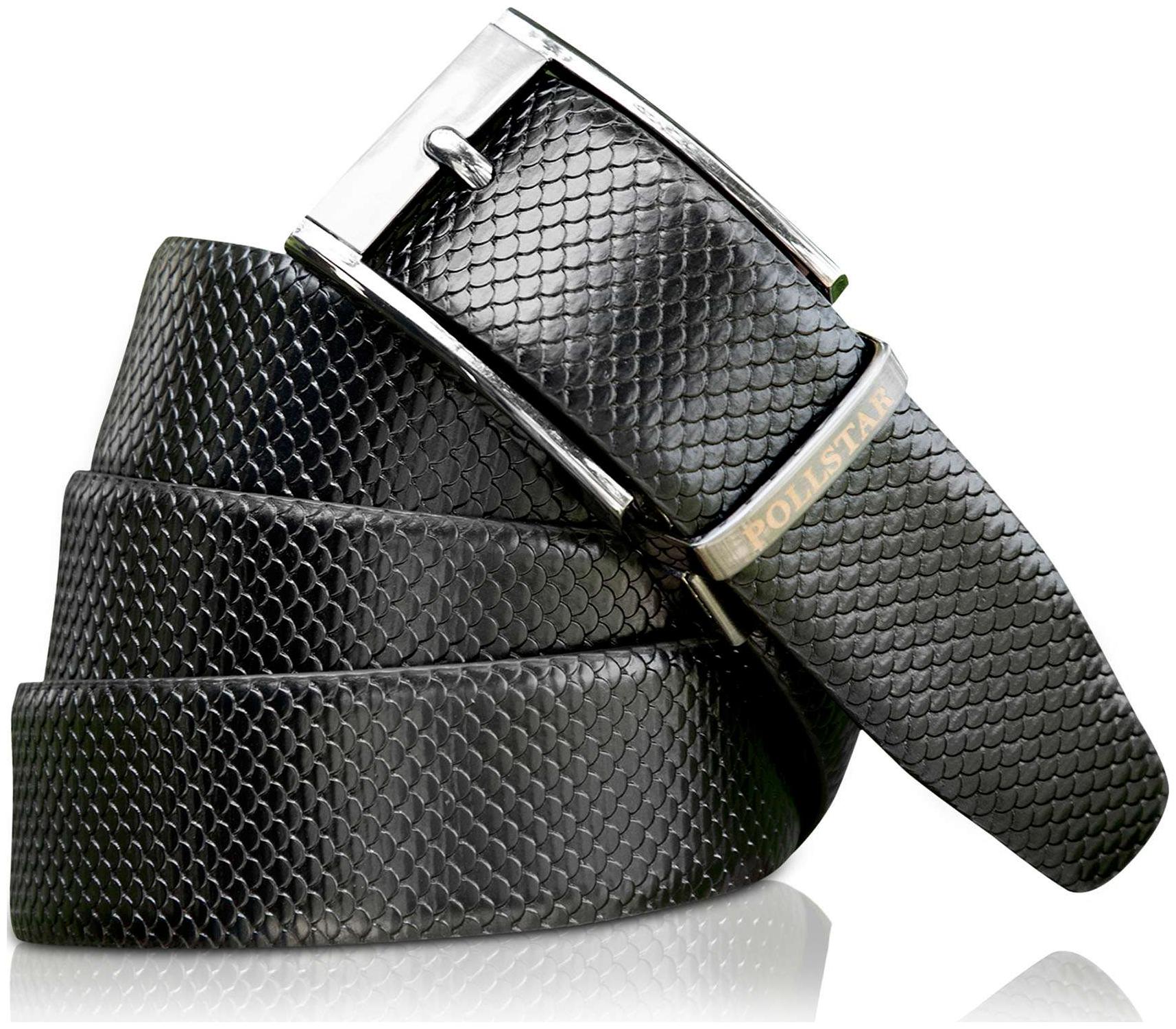 

POLLSTAR Snake Skin Texture Reversible Belt with Rotated Stainless Steel Buckle (BT121)