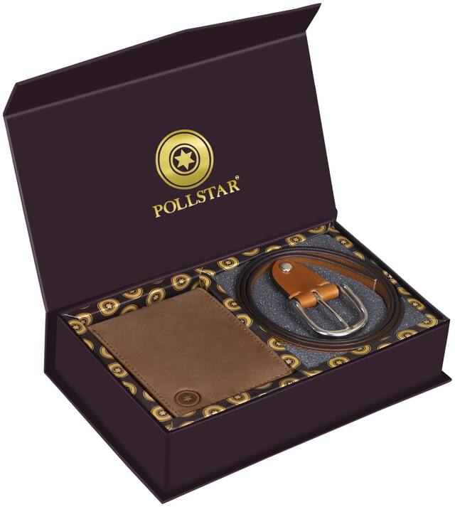 POLLSTAR Men Watch & Belt Accessories Gift Set