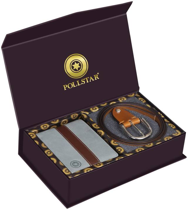POLLSTAR Men Watch & Belt Accessories Gift Set