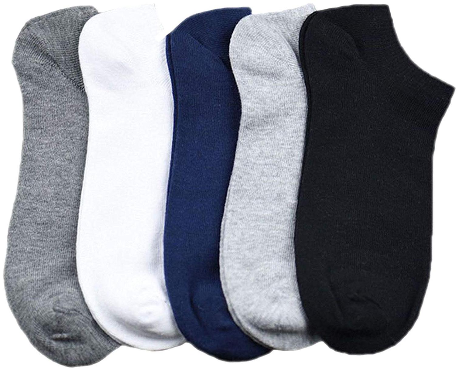 

Premium Cotton Ankle Socks for Men and Women - Pack of 5 Assorted colors