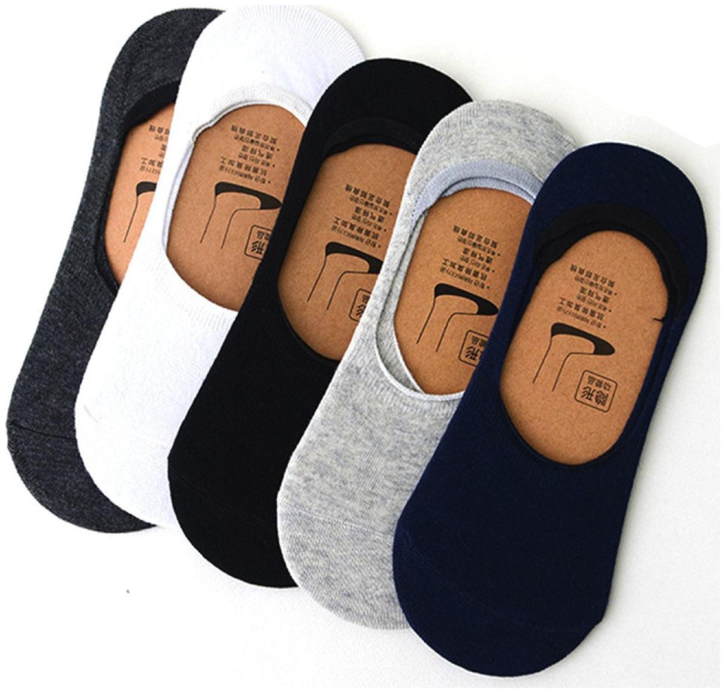 

Premium Cotton Loafer Socks with Anti-Slip Silicon - Pack of 5 for Men and Women (assorted multi-colour socks)
