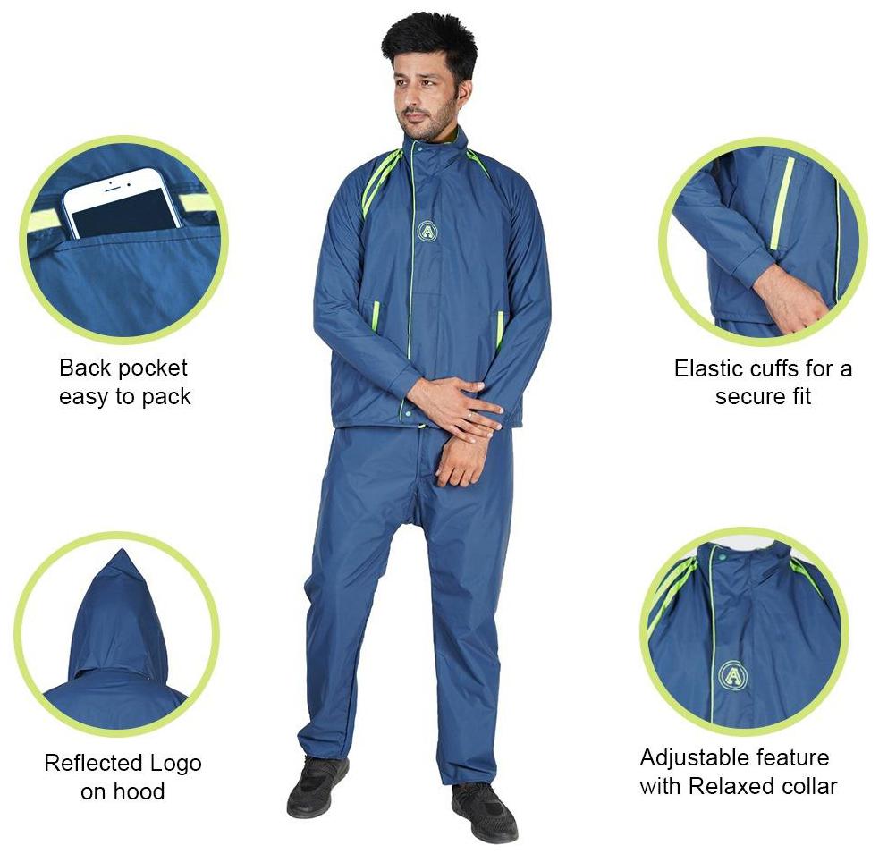 

AMEXTRIAN Unisex Polyester Blue Rain Suit ( Xxl Pack of 1 )