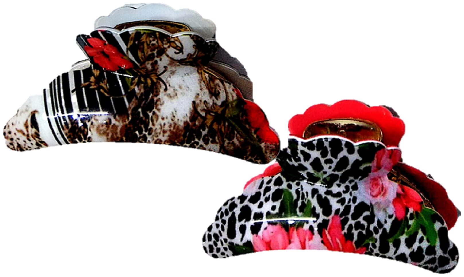 

Proplady Designer Combo (Pack of 2 L Size) Print Hair Clips Butterfly Hair Claws Claws Clips for Girls Women
