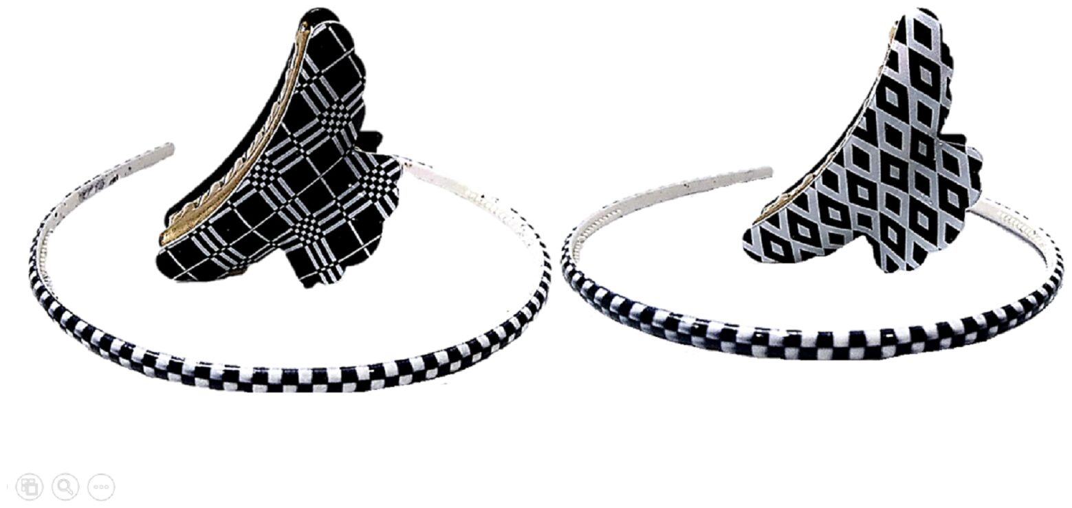 

Proplady Designer Black Collection Hair Clips Hair Bands Combo (4 piece set L Size) Butterfly Clutch Claws Clip Banana Clip for Girls Women