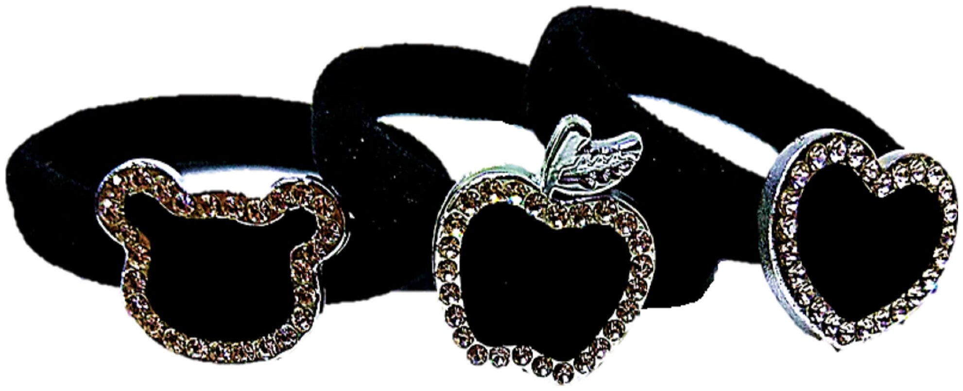 

Proplady Designer (Pack of 3) Rhinestone Stud Black Elastic Cotton Hair Rubber Band Hair Ties Ponytails holders Ponytail Bands for Girls Women