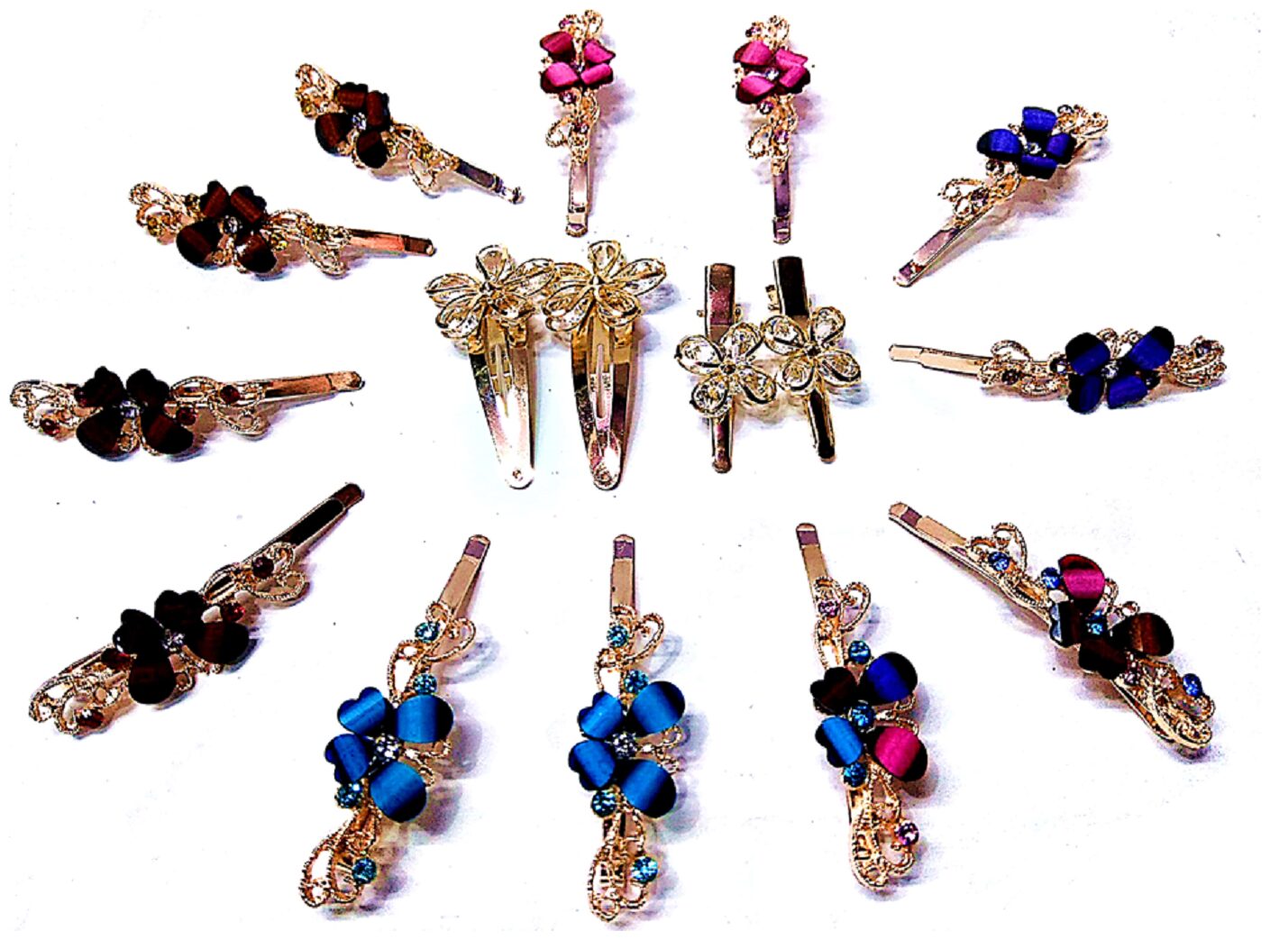 

Proplady Partywear (16 pieces) Stylish Rhinestone Metal Hair Clips Hair Pins Tic Tacs for Girls Women Wedding Hair Accessories Designer Hair Clips