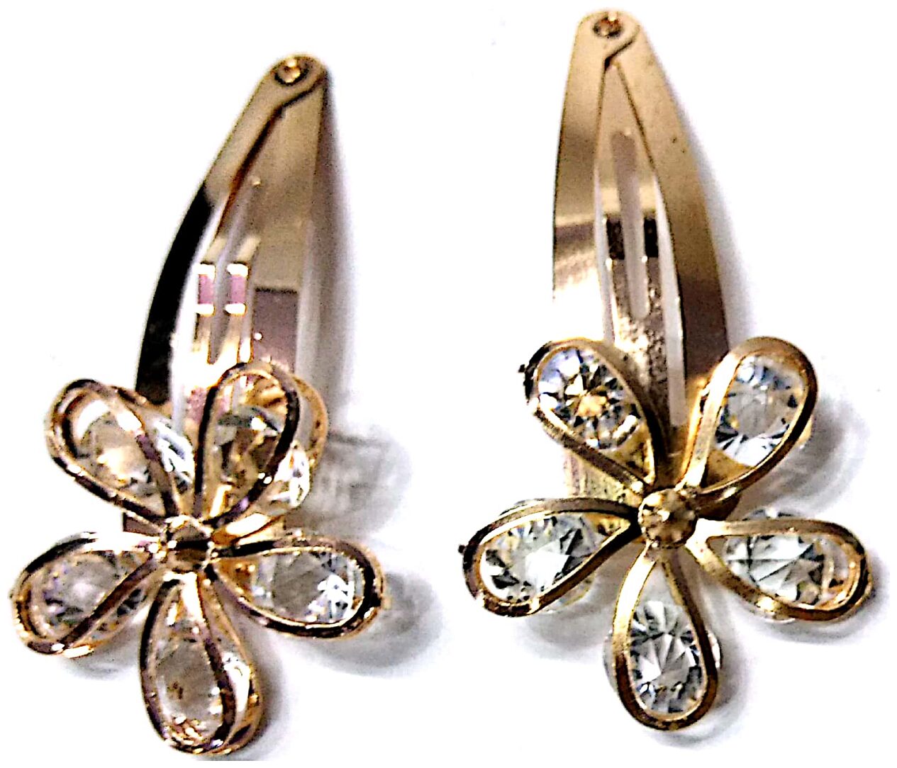 

Proplady Partywear (2 pieces set) Golden Rhinestone Metal Tic Tac Hair Pins Clips for Girls Women Wedding Hair Accessories Designer Hair Clips