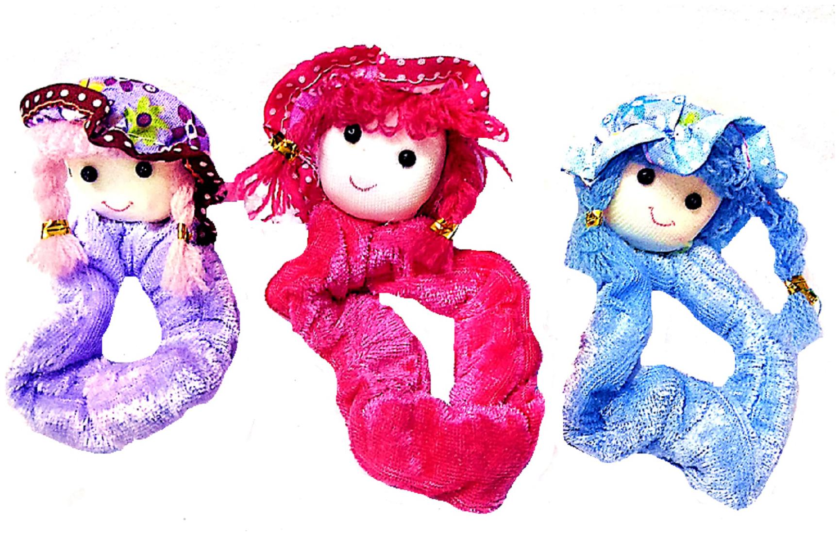 

Proplady Princess Combo (Pack of 3) Stylish Doll Figure Velvet Elastic Hair Ponytail Bands Hair Ties