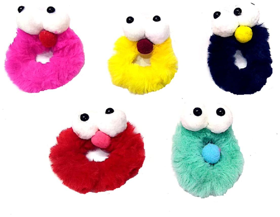 

Proplady Style Girl Combo Gift (Set of 3) Multicolor Soft Fur Hair Ties Ponytail Rubber Bands Scrunchies for Girls Baby Hair