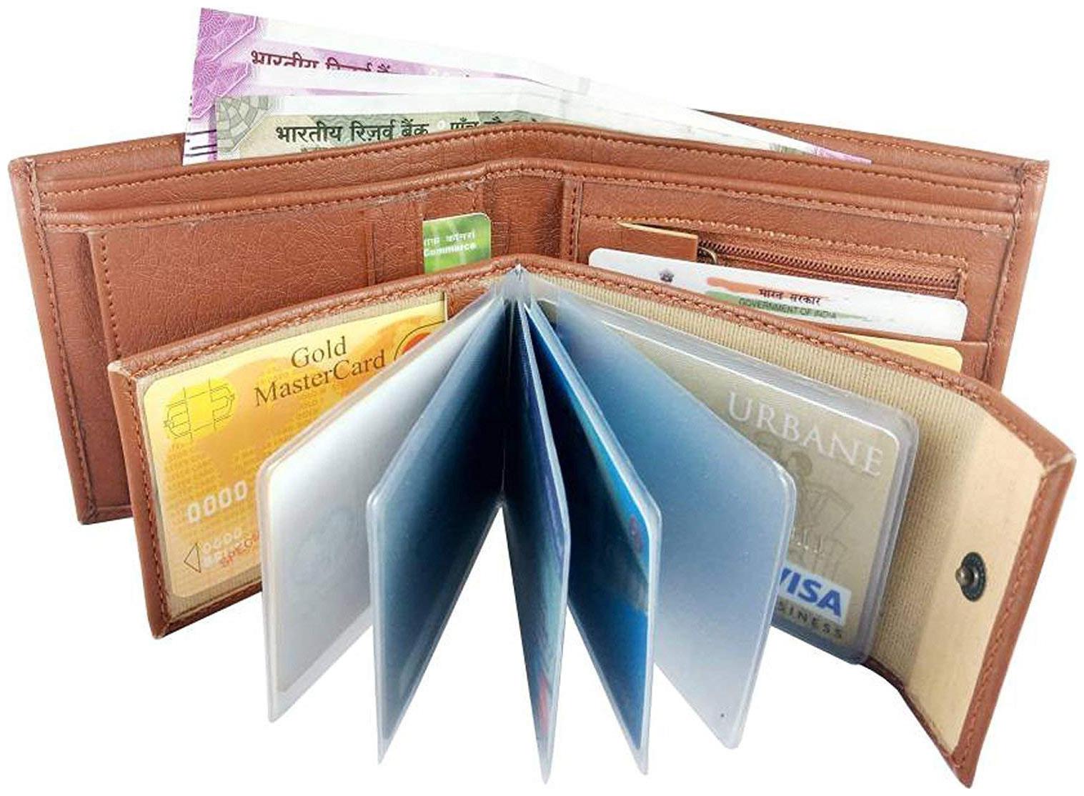 

pure leather (pu) genuine wallet for men ( Tan Album -5)
