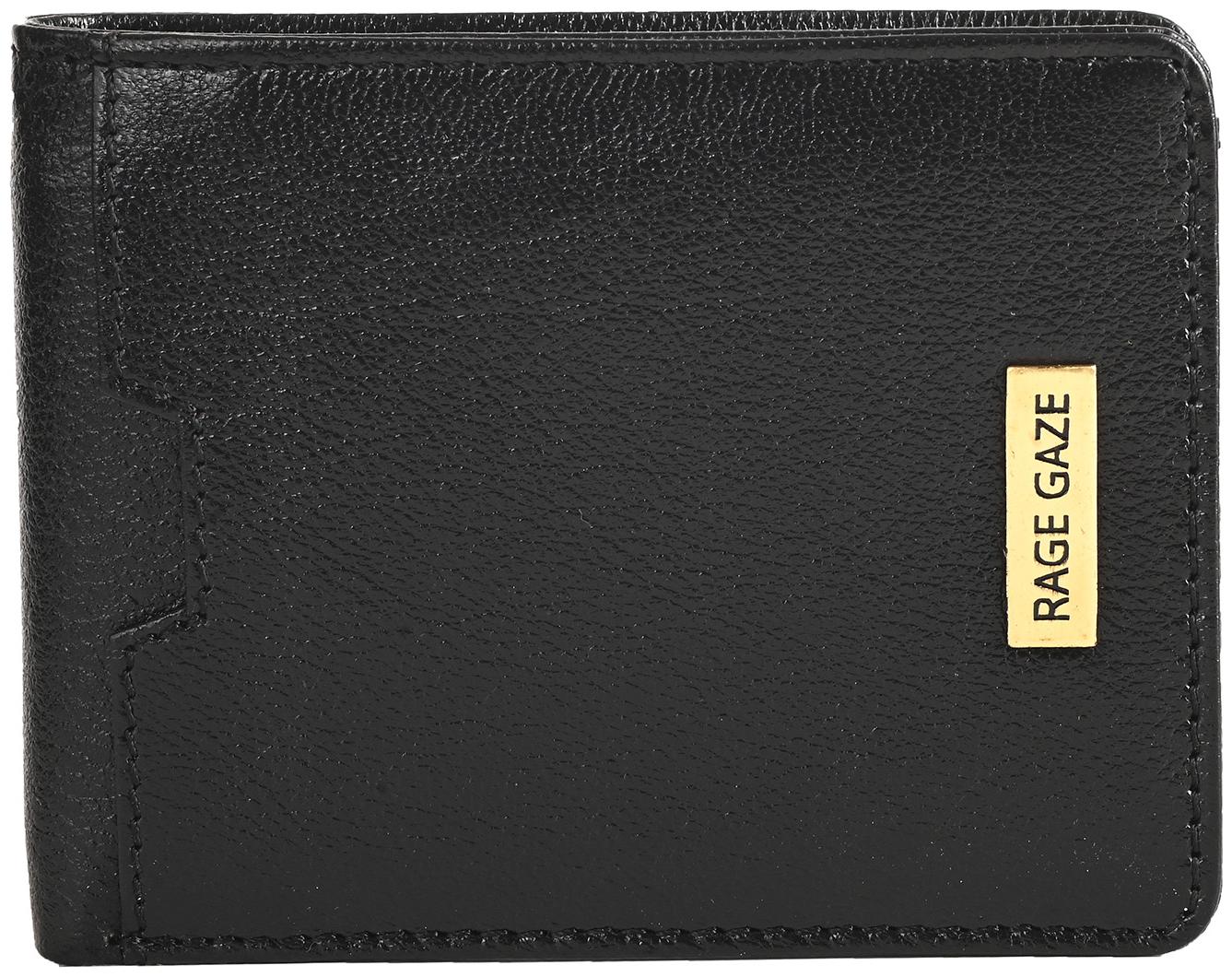 

RAGE GAZE Men Black Leather Bi-Fold Wallet ( Pack of 1 )