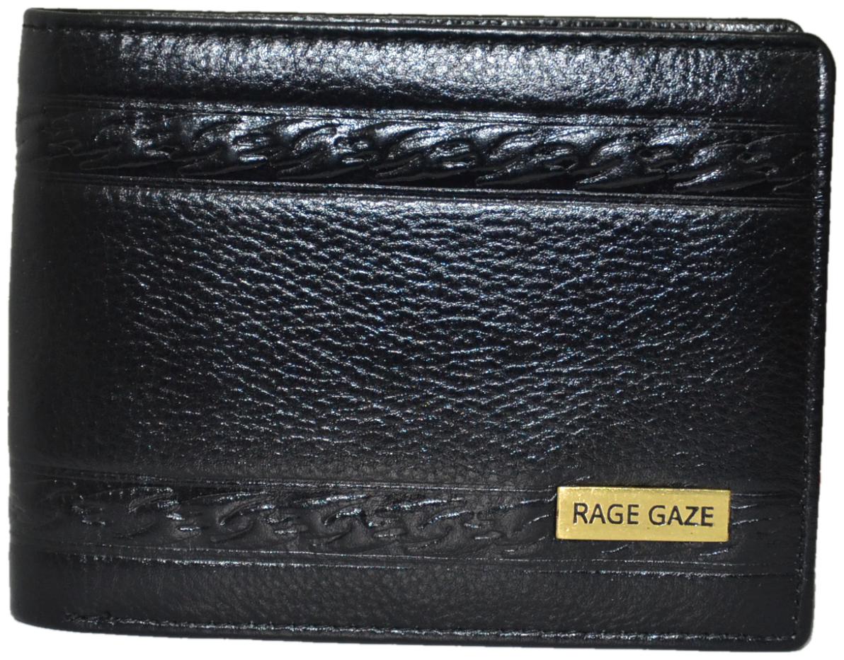 

RAGE GAZE Men Black Leather Bi-Fold Wallet ( Pack of 1 )