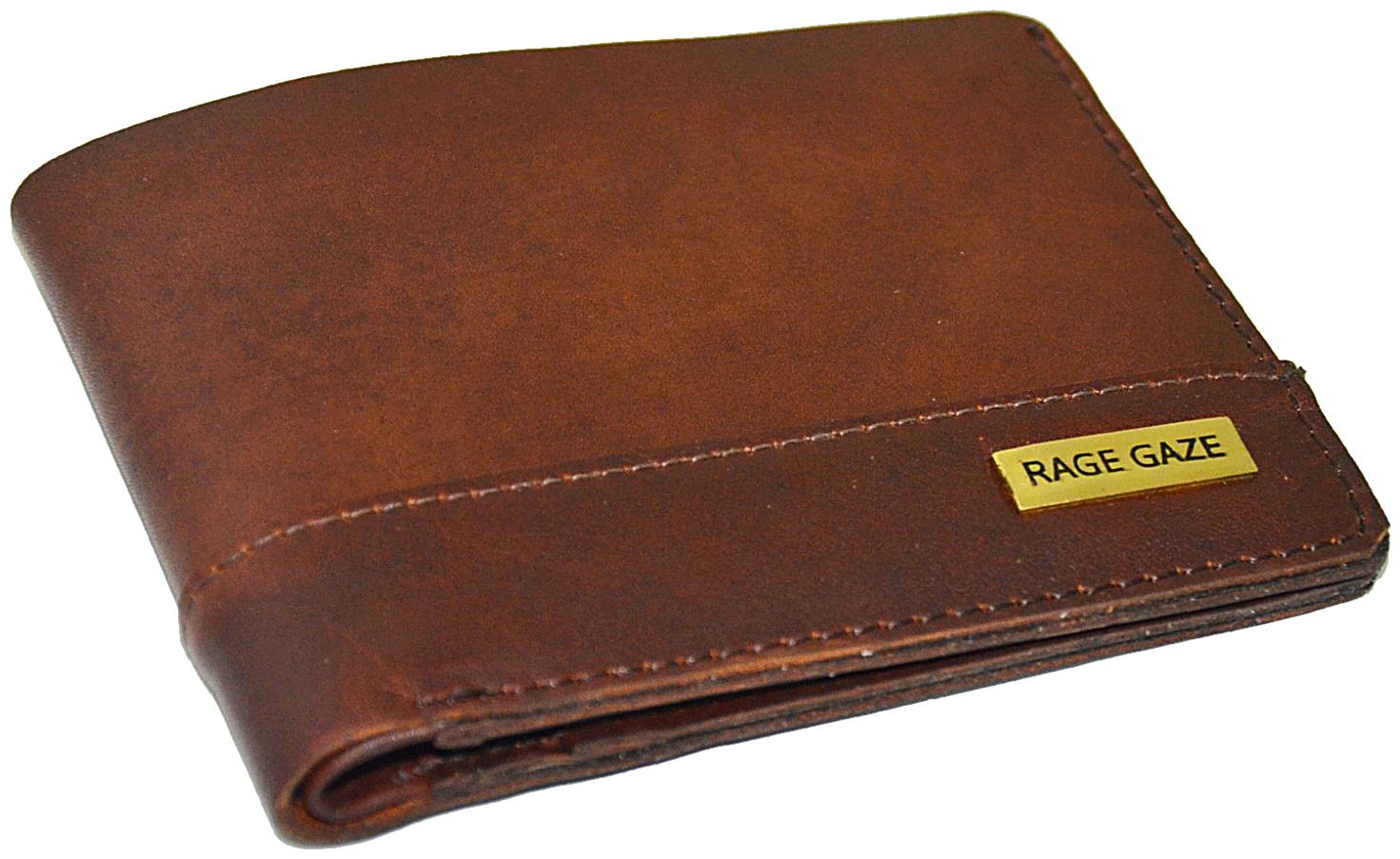 

RAGE GAZE Men Brown Leather Bi-Fold Wallet ( Pack of 1 )
