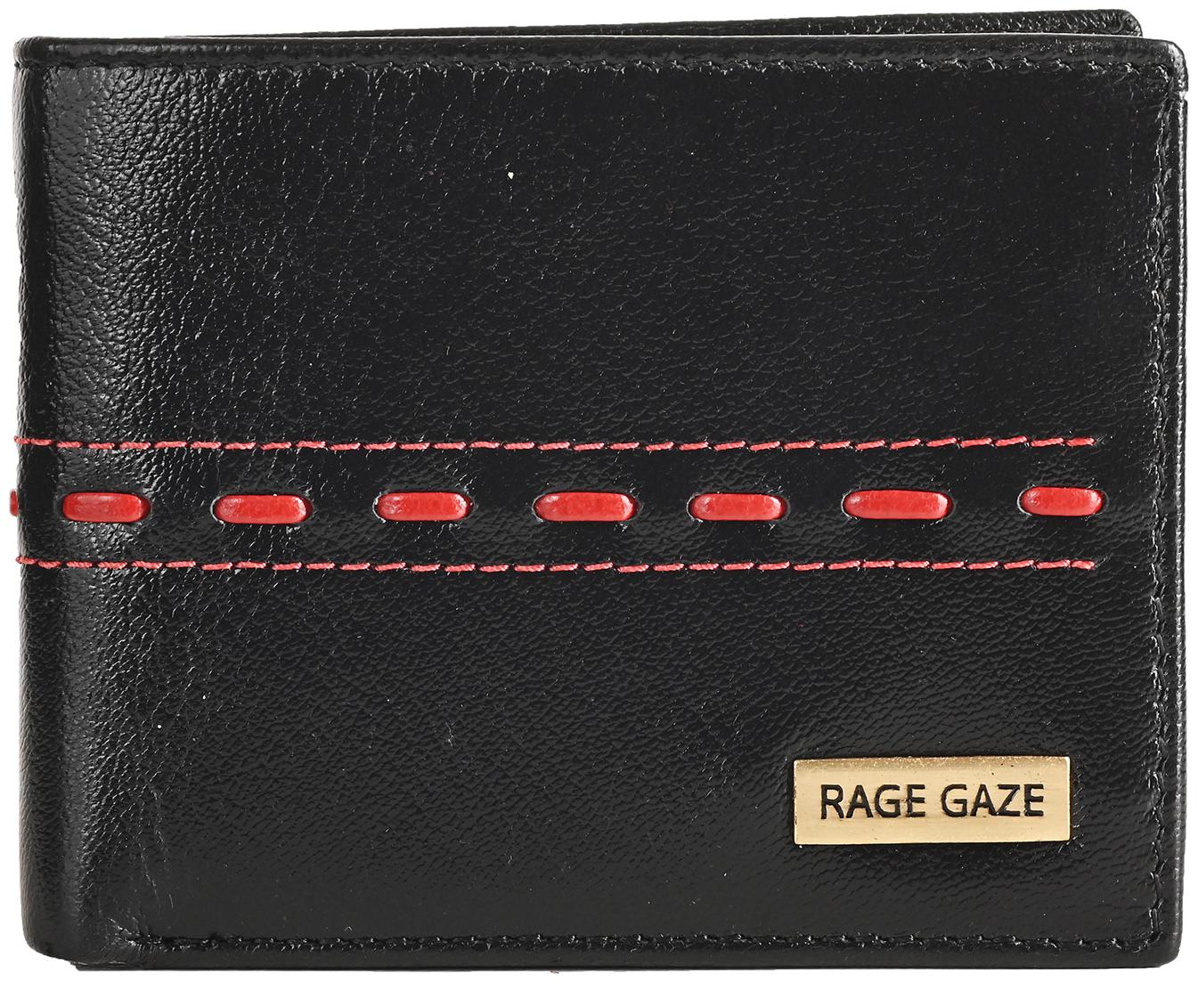 

RAGE GAZE Men Black Leather Bi-Fold Wallet ( Pack of 1 )