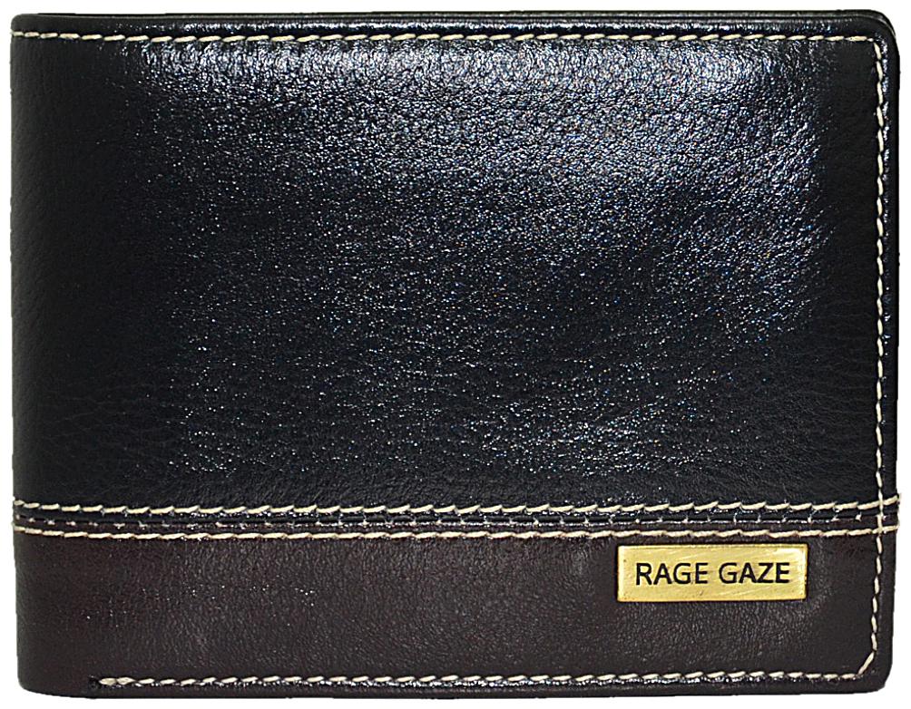 

RAGE GAZE Men Black Leather Bi-Fold Wallet ( Pack of 1 )