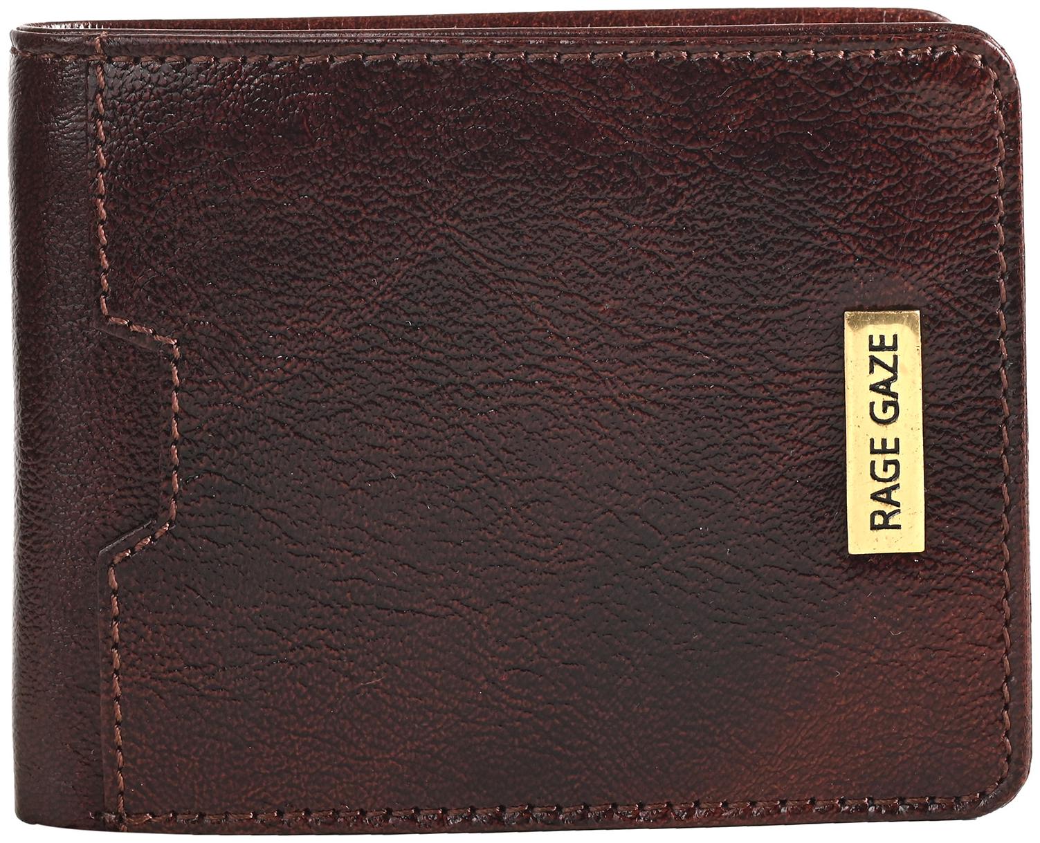 

RAGE GAZE Men Brown Leather Bi-Fold Wallet ( Pack of 1 )