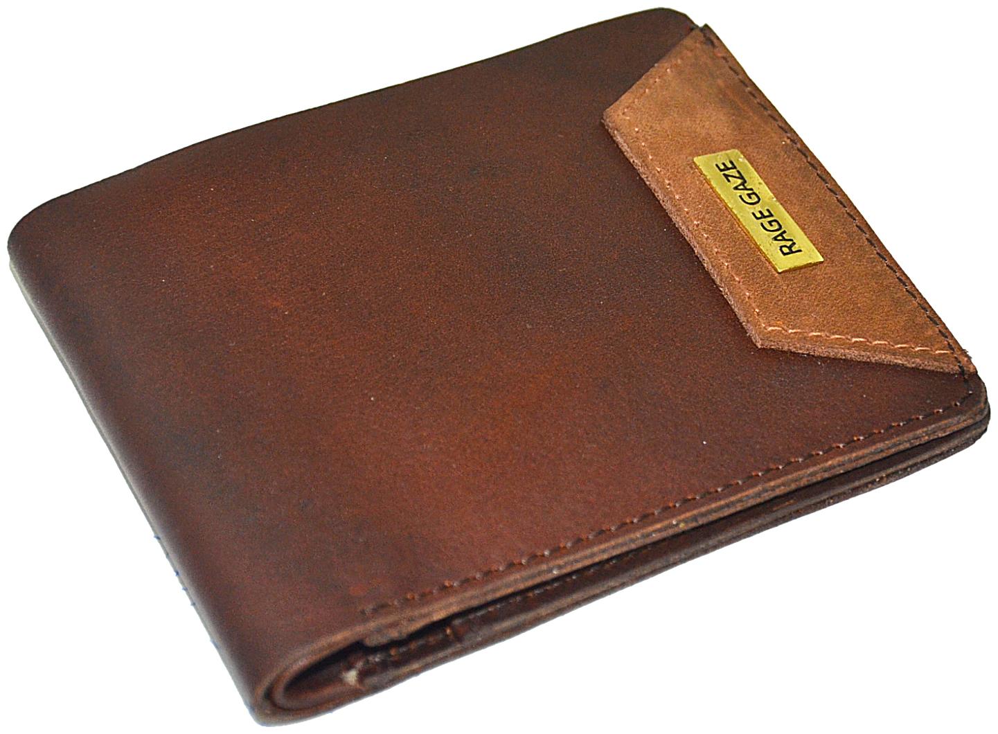 

RAGE GAZE Men Brown Leather Bi-Fold Wallet ( Pack of 1 )