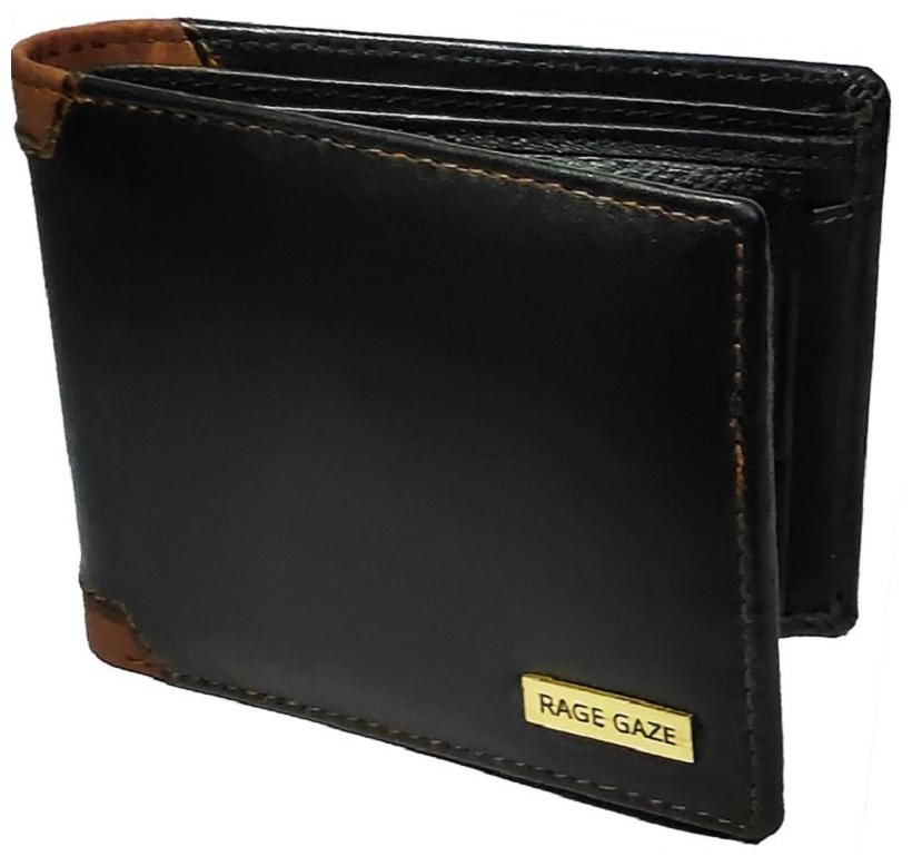 

RAGE GAZE Men Black Leather Bi-Fold Wallet ( Pack of 1 )