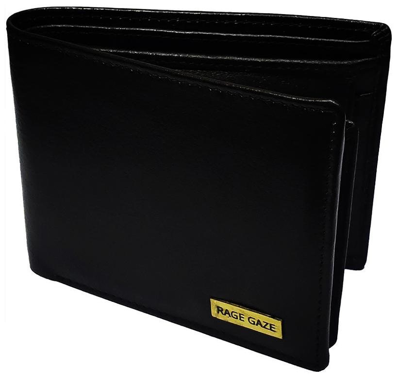 

RAGE GAZE Men Black Leather Bi-Fold Wallet ( Pack of 1 )