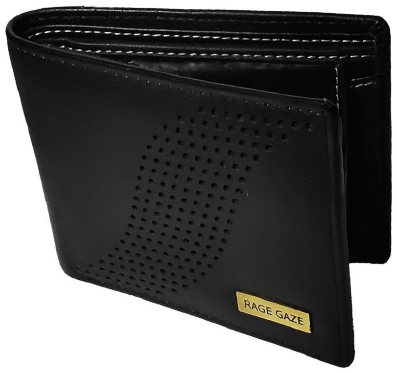 

RAGE GAZE Men Black Leather Bi-Fold Wallet ( Pack of 1 )