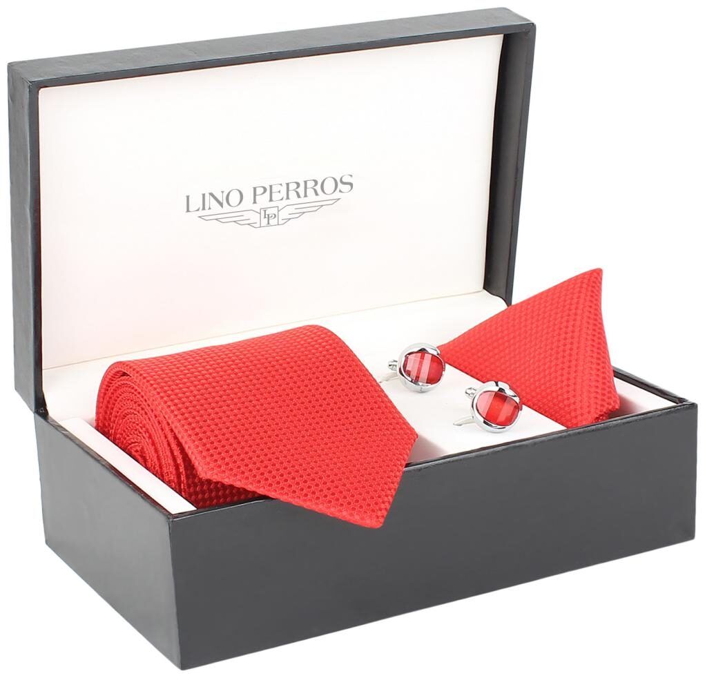 

Red Tie Hanky Cufflink Combo