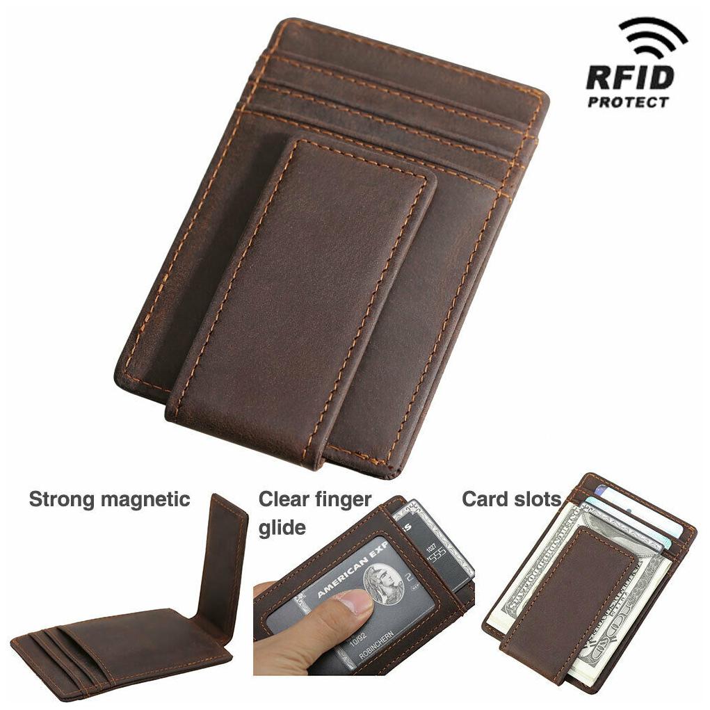 

RFID Leather Slim Money Clip Wallet Credit ID Card Driver License Holder Purse