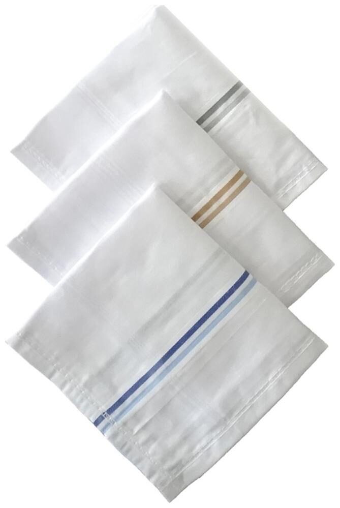 

S4S 100 Cotton Striped Handkerchiefs (Pack of 3)