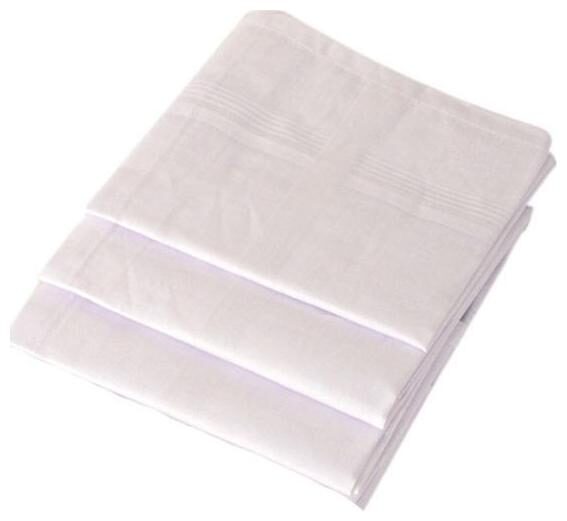 

S4S White Cotton Handkerchiefs ( Pack of 3 )
