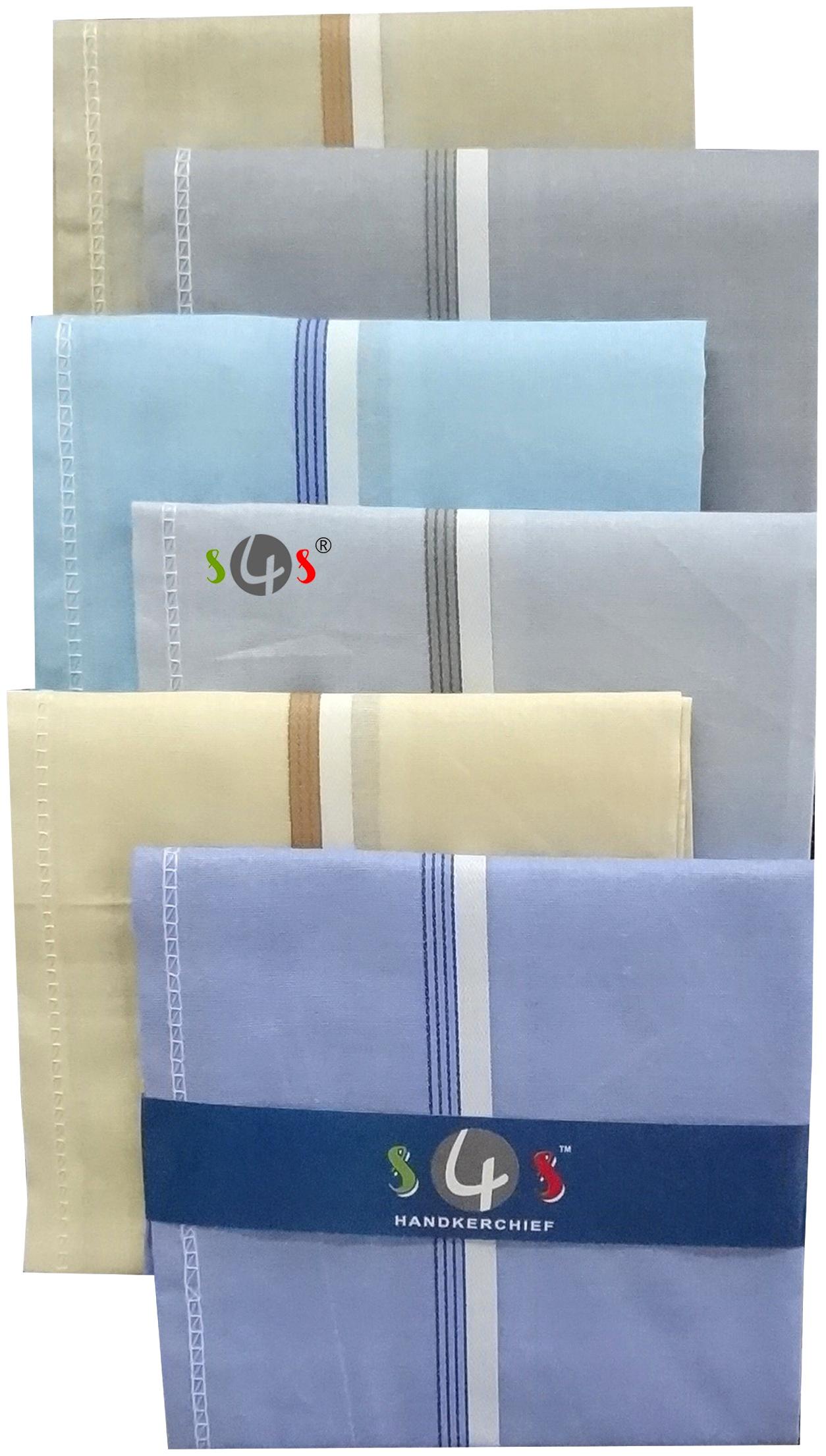 Pack of 6 Multicolor Men/'s 100/% Cotton Premium Collection Handkerchiefs