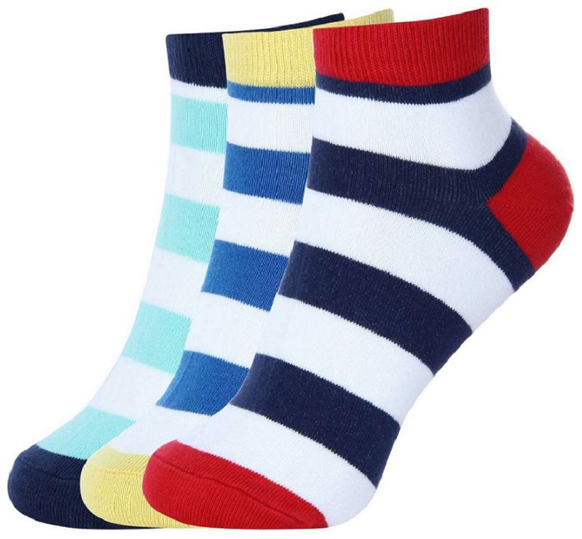 

Sandilor Multi Cotton Ankle length socks ( 3 pairs )