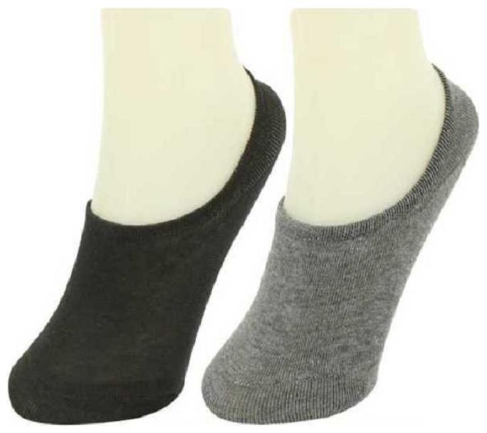 

Sandilor Black Grey Cotton No show socks ( 2 pairs )