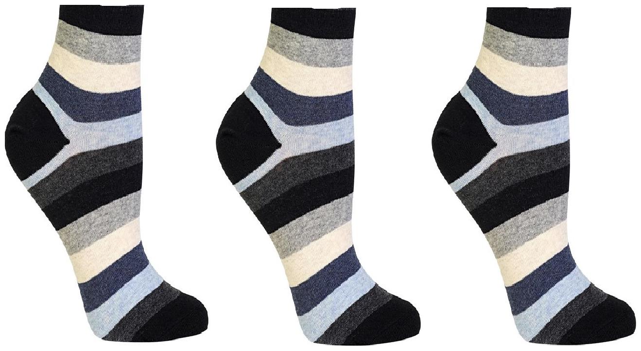 

Sandilor Multi Cotton Ankle length socks ( Pack of 3 )