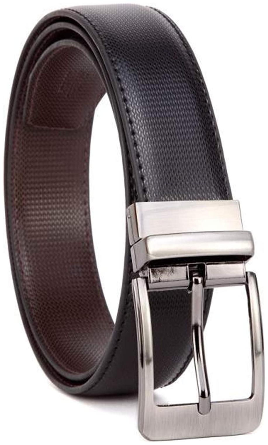 

SATPAL Men Black Reversible Synthetic leather Belt (Size 28 Pack of 1 )