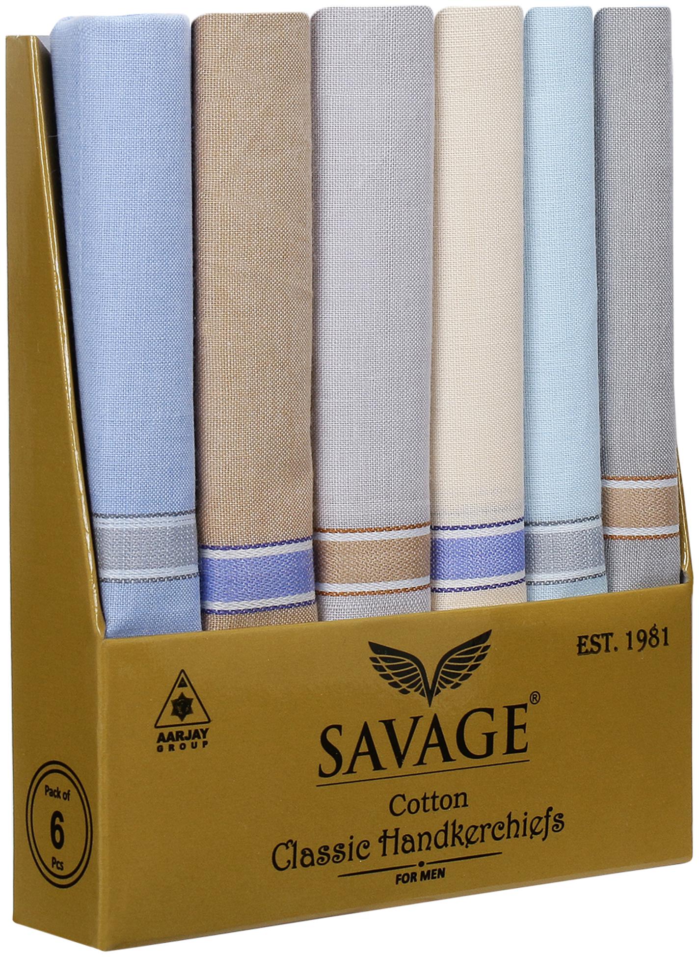 

Savage Multi Cotton Handkerchiefs ( Pack of 6 )