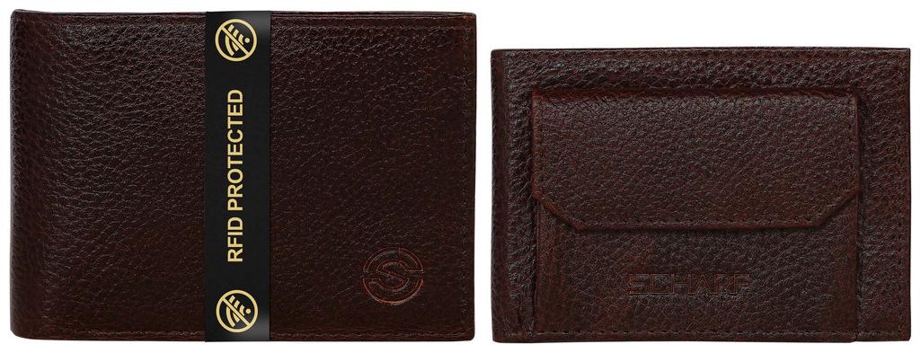 

SCHARF Men Brown Leather Bi-Fold Wallet ( Pack of 2 )