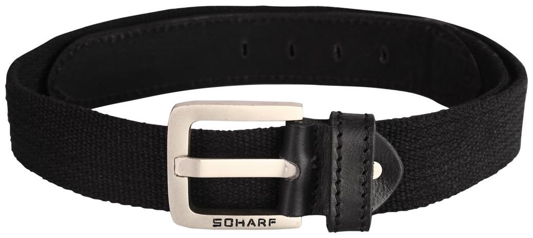

SCHARF Twister Canvas Series Genuine Black Leather Belt