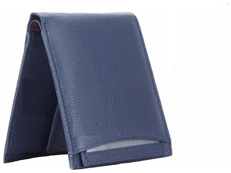 

separable pocket pure leather (pu) wallet ( Blue bacha-1)