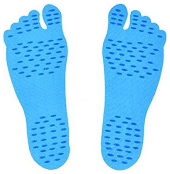 

ShopAIS Adhesive Pad Invisible Shoes for Water Barefoot Shoes Stick on Foot Soles with Anti-slip Waterproof Design for Barefoot Lover beach walk running swimming - X-Large-01 Pair Blue