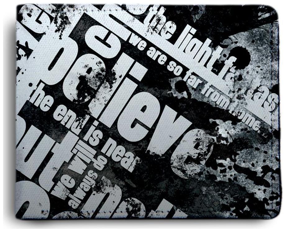 

ShopMantra Believe Quote Printed Canvas Leather Wallet for Men s