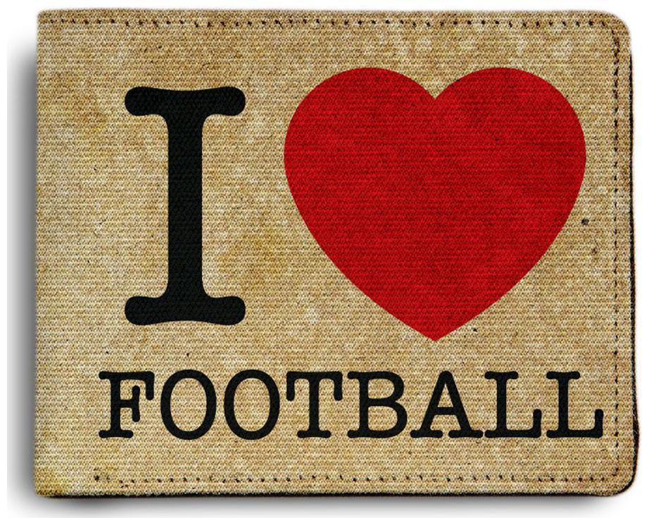 

ShopMantra I Love Football Printed Canvas Leather Wallet for Men s