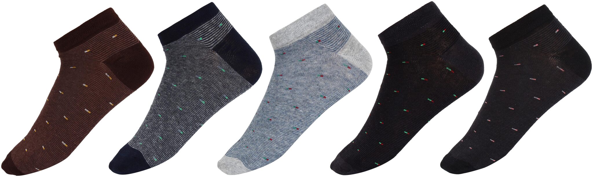 

SIDEWOK Anklet Ankle Socks Pure Cotton Printed Socks For Men Boys-Combo of 5 Pair Free Size