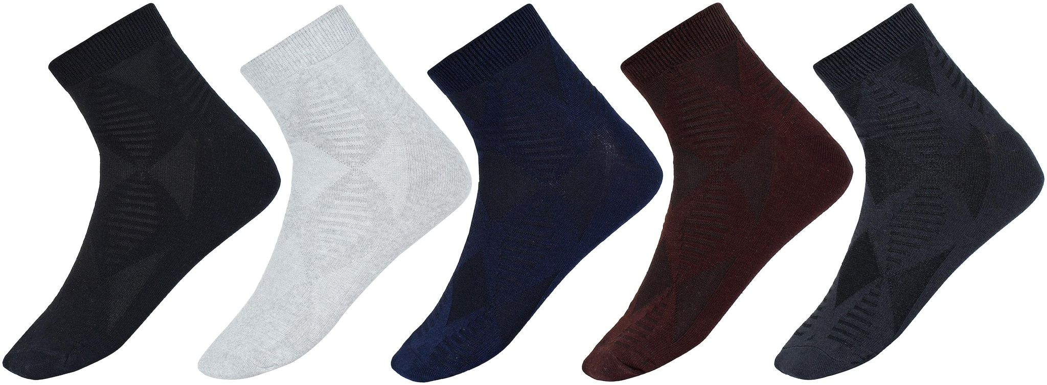 

SIDEWOK Ankle Socks Half Length Pure Cotton Printed Socks For Men Boys-Combo of 5 Pair Free Size(SCS-HL-12)