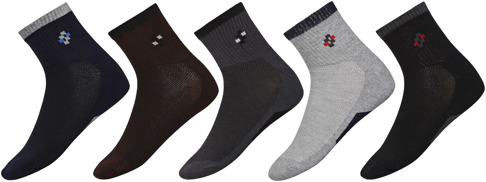 

SIDEWOK Ankle Socks Half Length Pure Cotton Printed Socks For Men Boys-Combo of 5 Pair Free Size(SCS-HL-11)