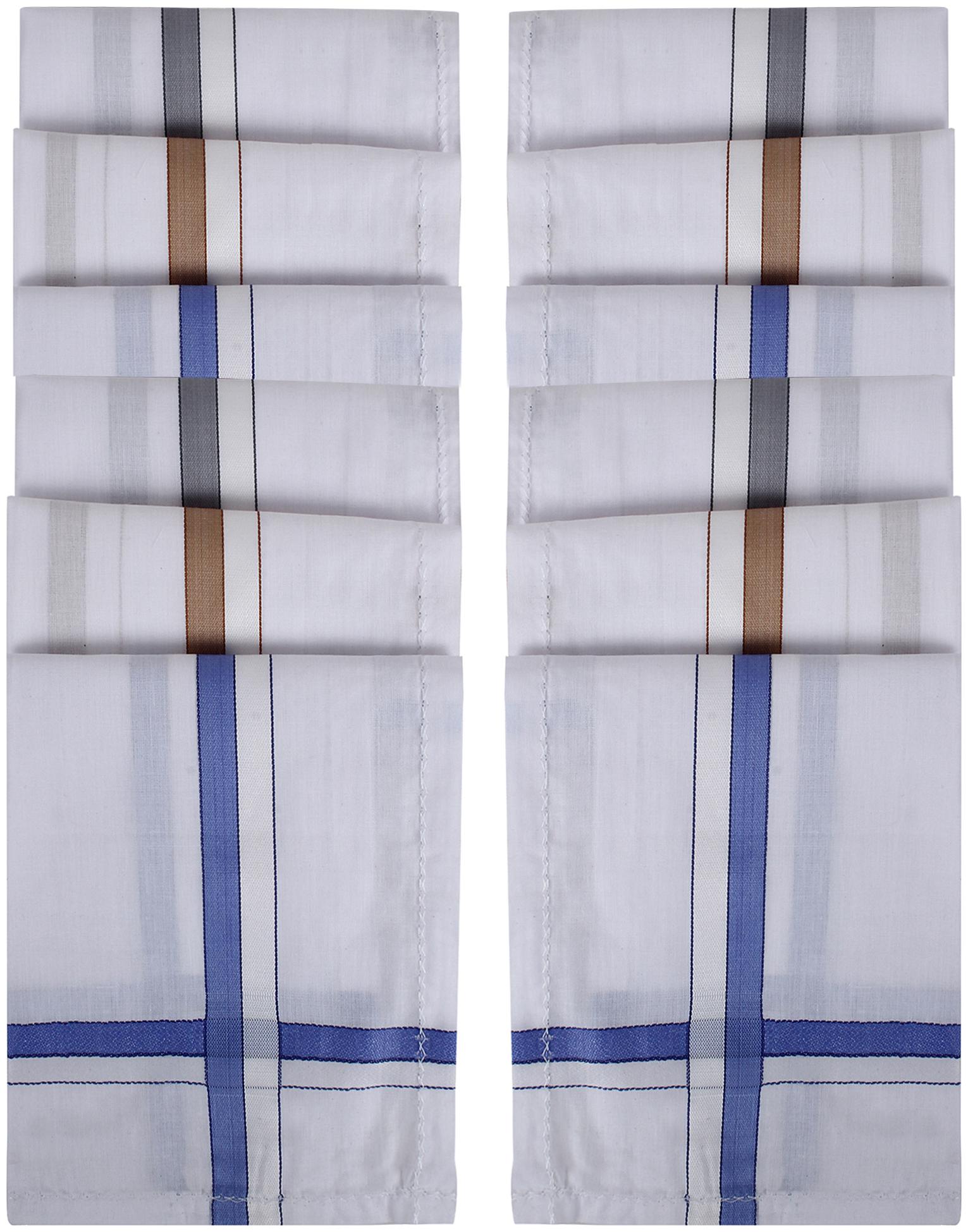 

SIDEWOK White Pure Cotton Premium Luxury Handkerchief For Men 12 Pack Export Quality