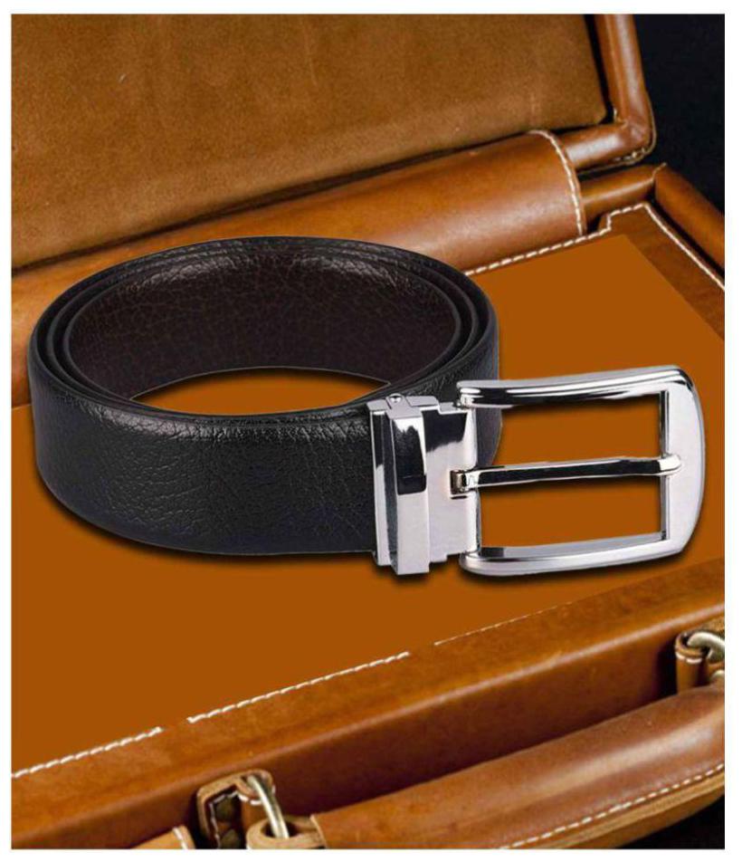 

Signara Formal Black-Brown Reversible Rotating Buckle Belt For Men